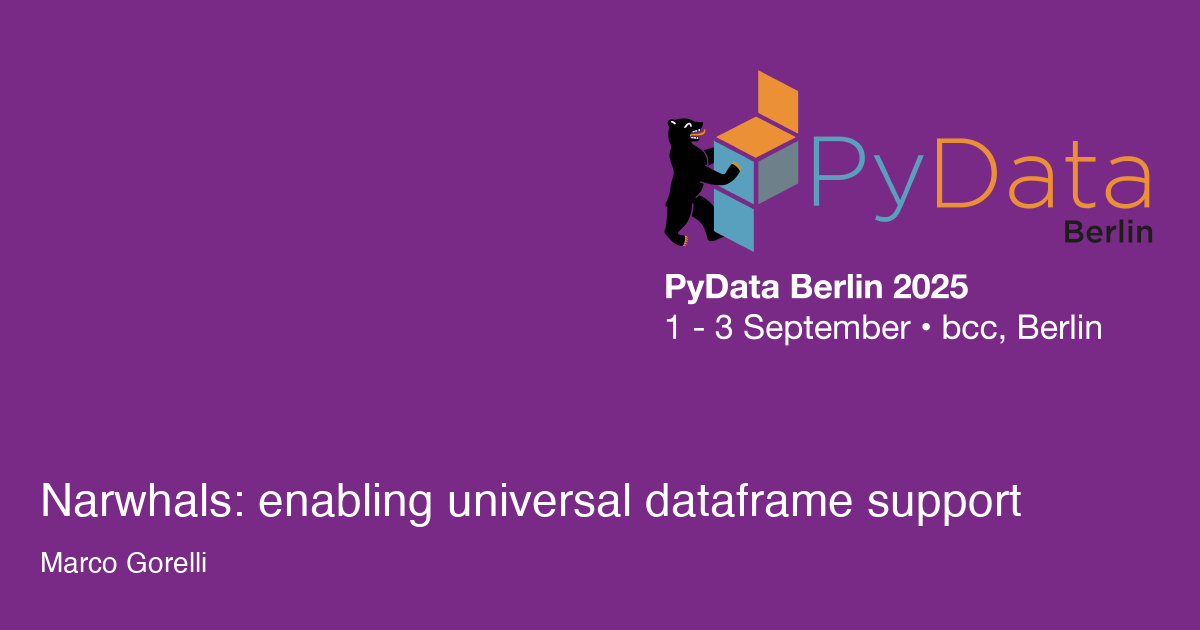 Narwhals: enabling universal dataframe support - Session Card